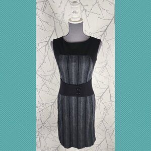 Tension Navy Stripe Colorblock Stretch Knit Midi Sheath Dress